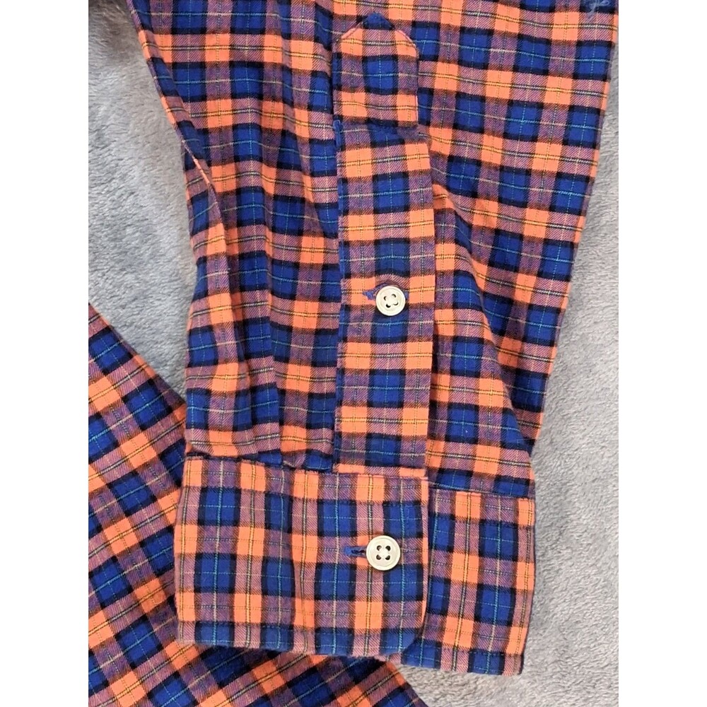 Ralph Laure Polo Men's XXL Button Shirt Plaid Blue and Orange - Picture 2 of 7